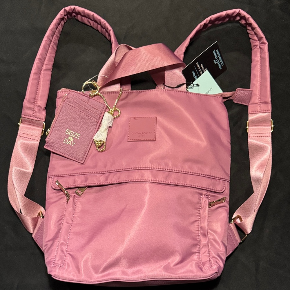 Famous designer Cynthia Rowley Pink Backpack with Gold Details